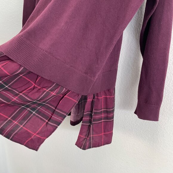 Torrid 0 Womens Large Long Sleeve Cropped 2fer Sweater Knit Top Preppy Academia - Picture 8 of 9